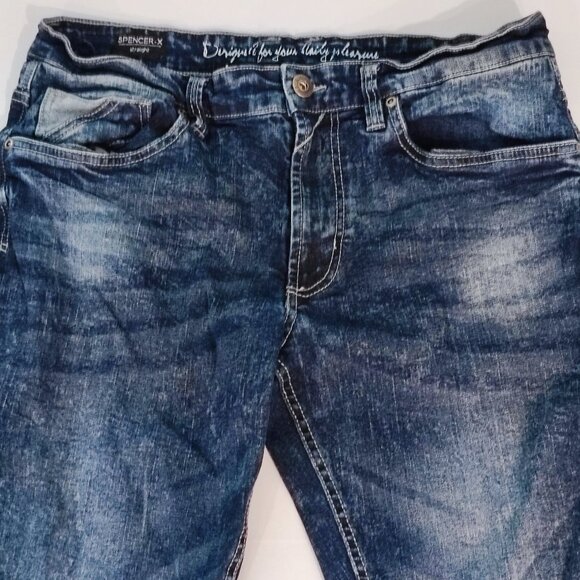 I jeans by Buffalo Spencer-X straight dark wash stone washed blue men's sz 34 - Picture 2 of 16